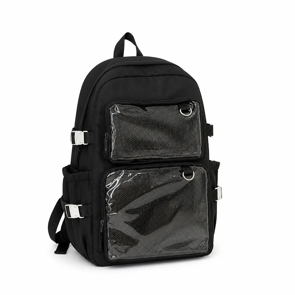School Backpack Transparent Front Display Multiple Pockets