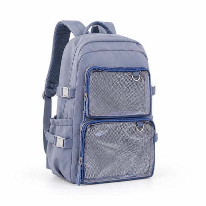 School Backpack Transparent Front Display Multiple Pockets