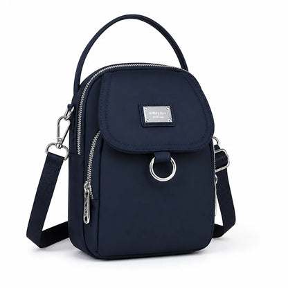Shoulder Bag Water-Resistant Oxford Multi-Zip Pockets & Adjustable Strap