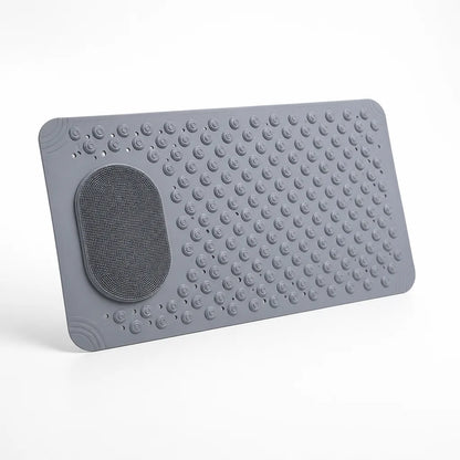 Shower Mat Non-Slip Suction Cups Integrated Foot Brush