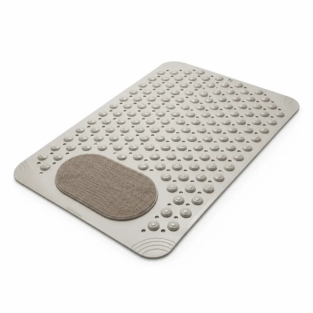 Shower Mat Non-Slip Suction Cups Integrated Foot Brush