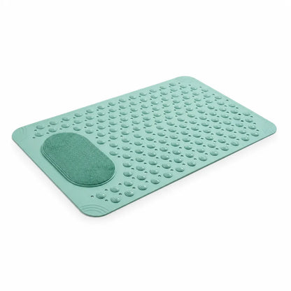 Shower Mat Non-Slip Suction Cups Integrated Foot Brush