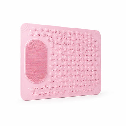 Shower Mat Non-Slip Suction Cups Integrated Foot Brush