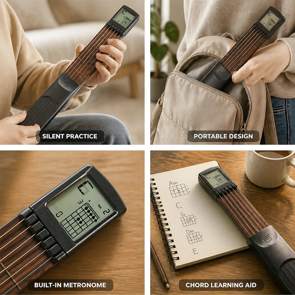 Silent Portable Digital Guitar Trainer With Metronome