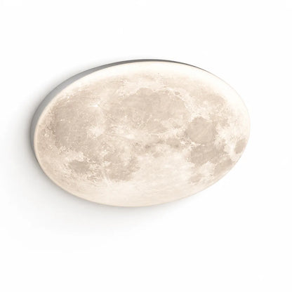 Slim Flush-Mount Ceiling Lamp With Moon Surface Texture