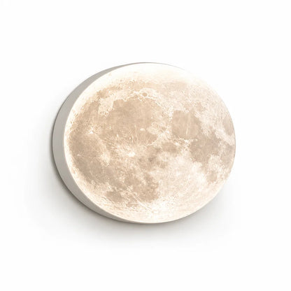 Slim Flush-Mount Ceiling Lamp With Moon Surface Texture