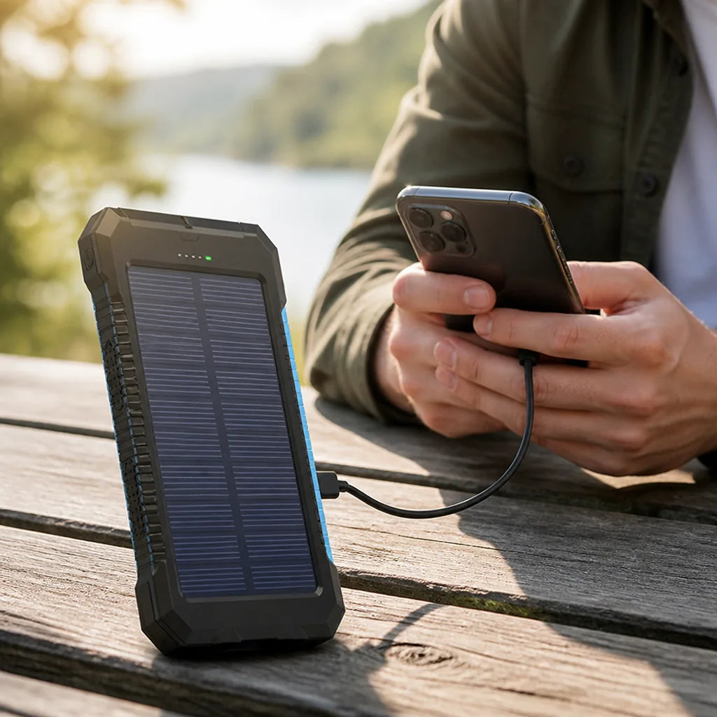 Solar Power Bank 500,000 mAh Dual USB LED Light