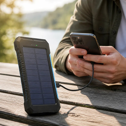 Solar Power Bank 500,000 mAh Dual USB LED Light