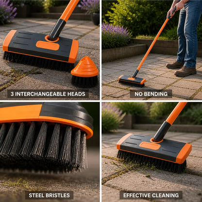 Steel Bristle 3-in-1 Joint Brush (Telescopic Handle)