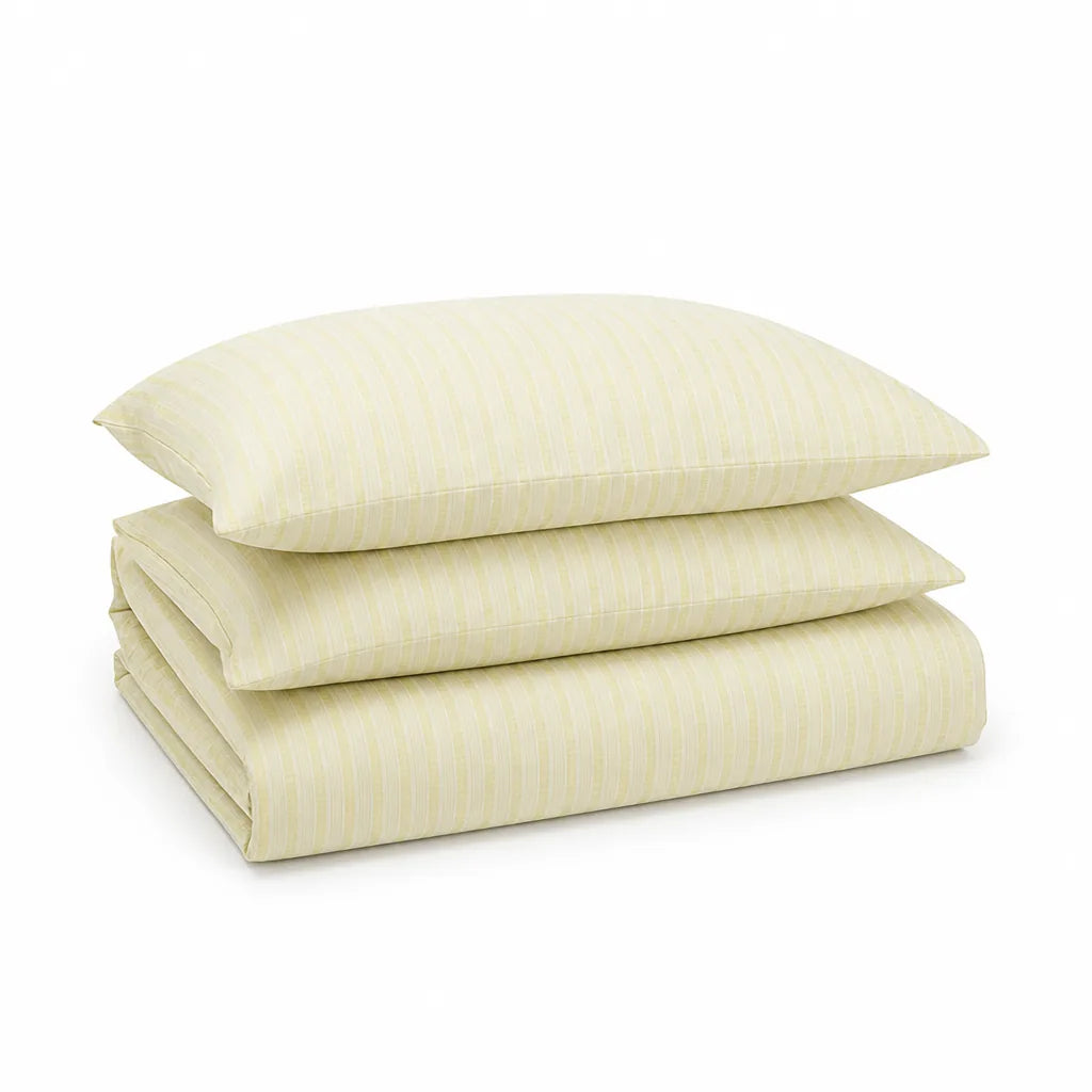 Striped Bed Set with Duvet Cover and Pillowcases (100% Cotton)