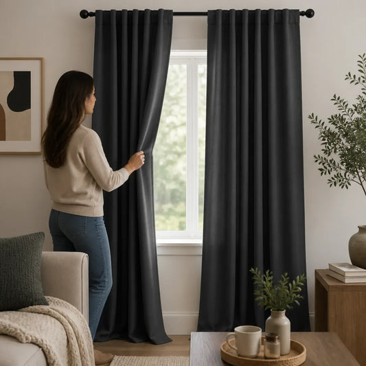 Thermal Rod-Pocket Blackout Curtains (Set of 2 Panels)