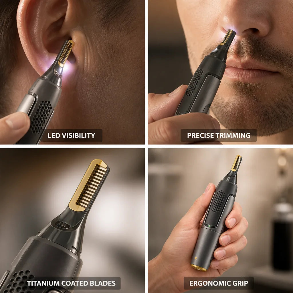 Titanium-Coated Ultra-Fine Precision Trimmer (LED Light)