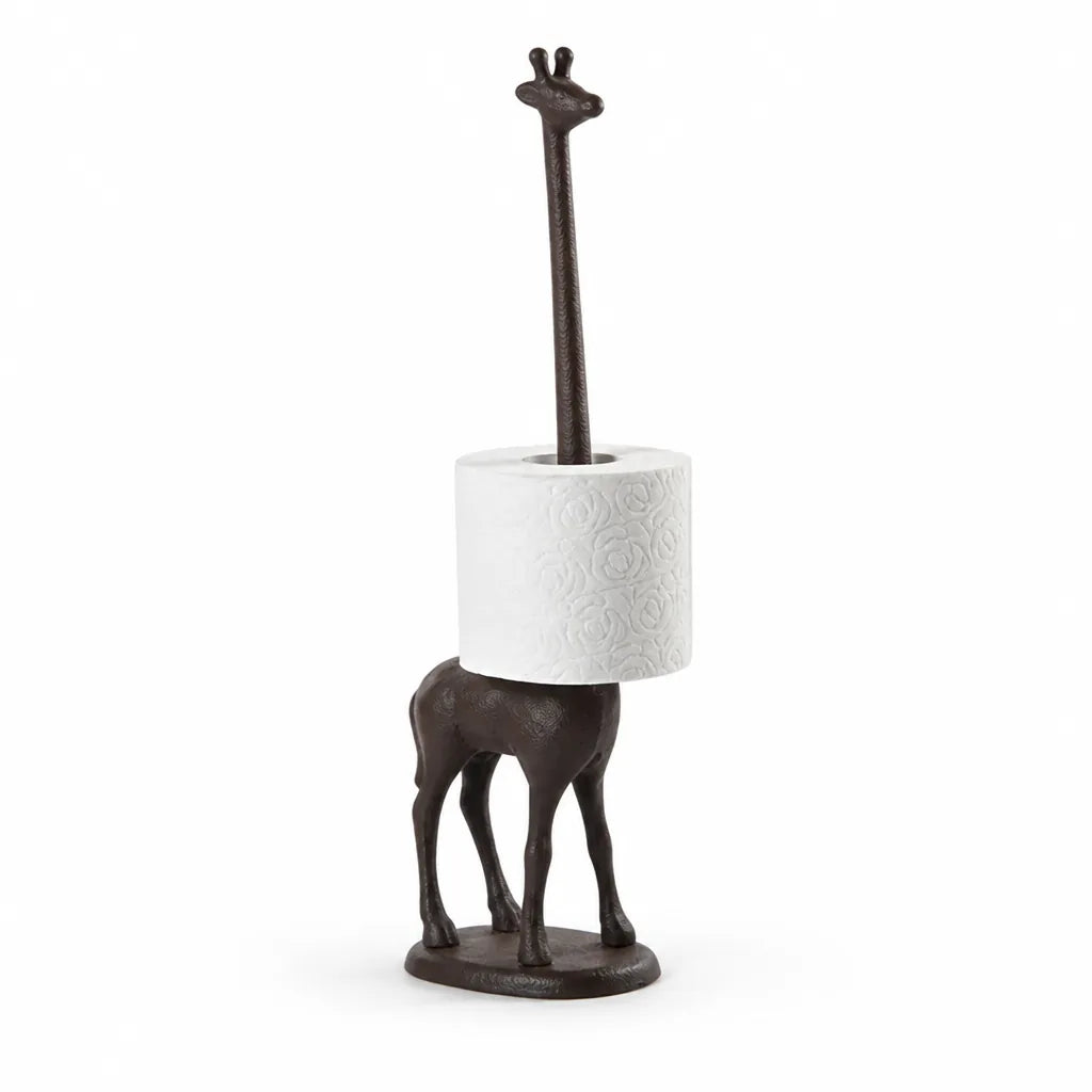 Toilet Paper Stand Freestanding Cast Iron Holds Multiple Rolls