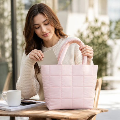 Tote Bag Quilted Padded Easy Clean