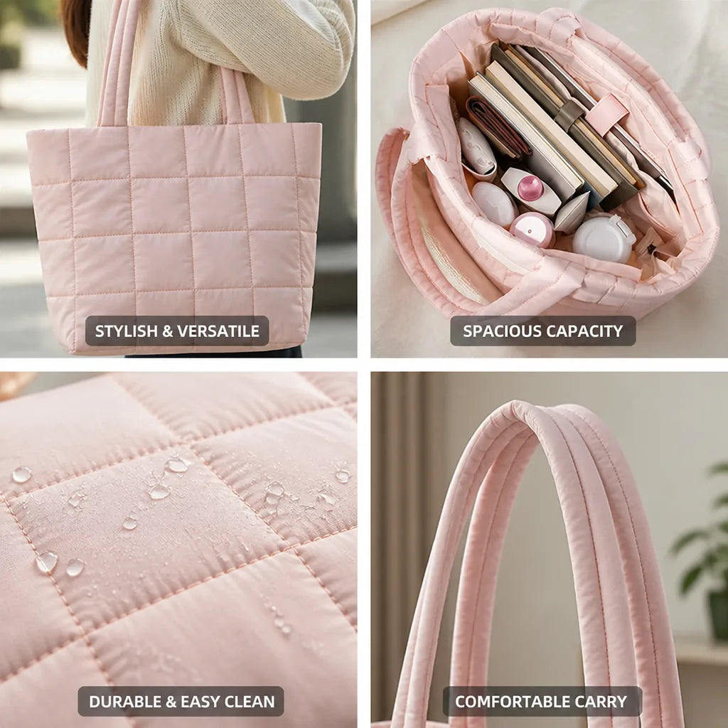 Tote Bag Quilted Padded Easy Clean
