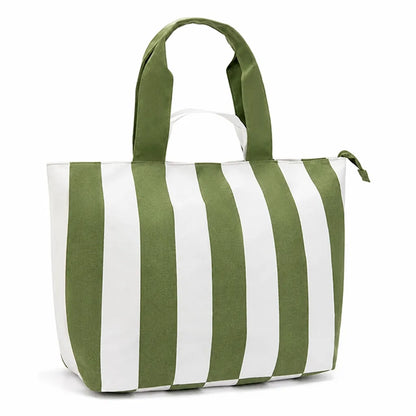 Tote Bag Striped Spacious Ergonomic Handles