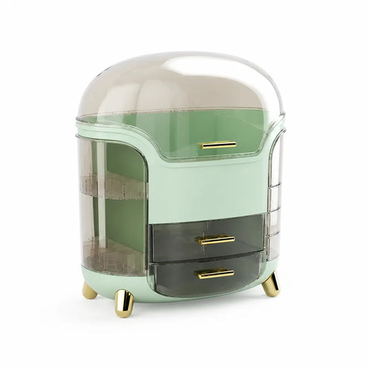 Transparent Rotating Makeup Organizer (Multiple Drawers)