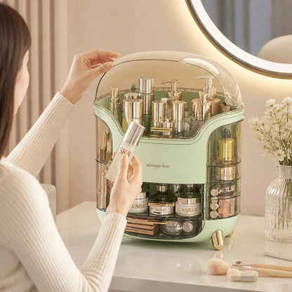 Transparent Rotating Makeup Organizer (Multiple Drawers)