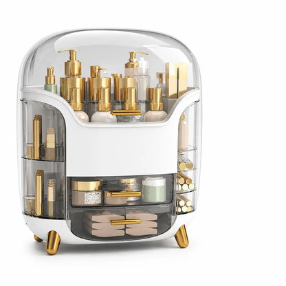 Transparent Rotating Makeup Organizer (Multiple Drawers)