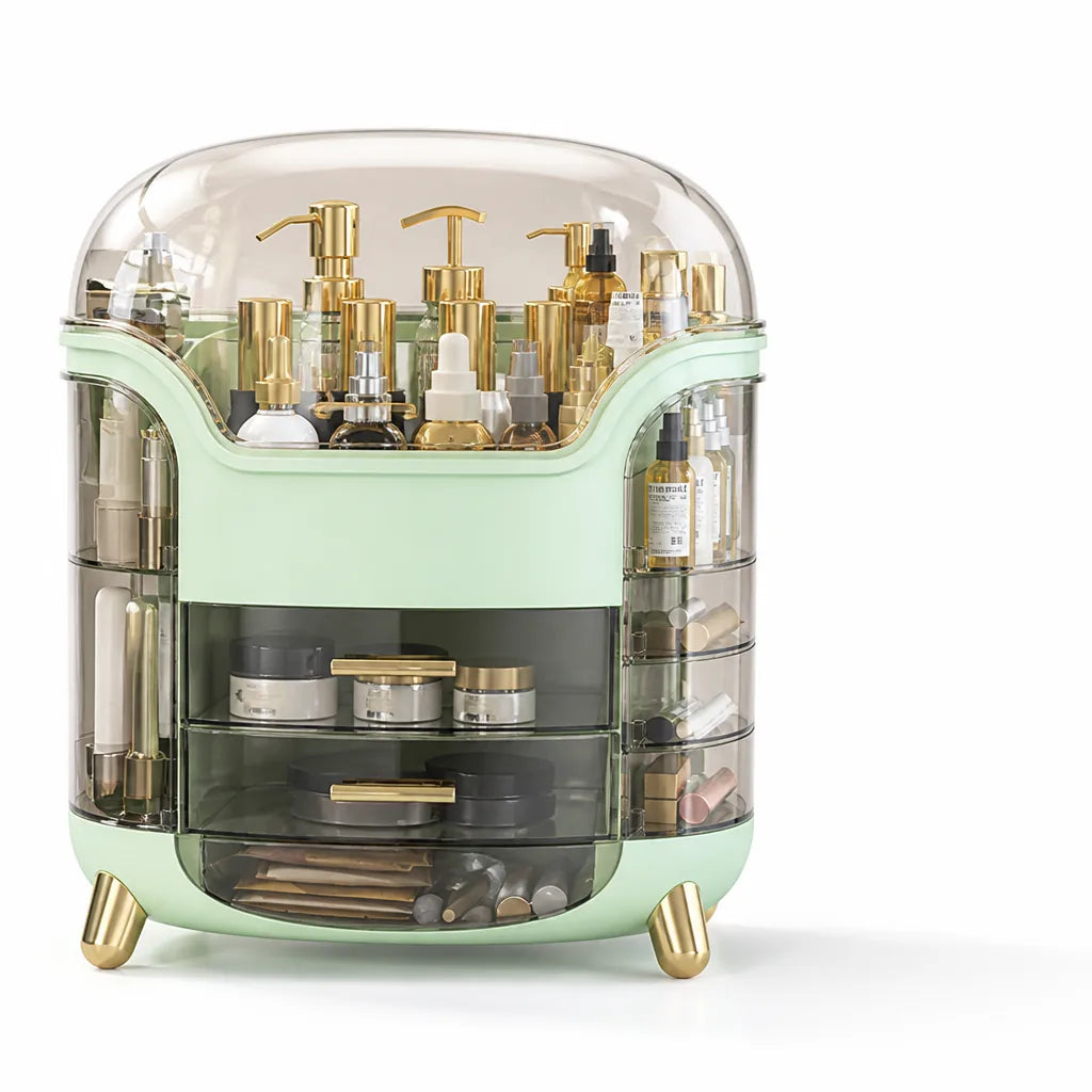 Transparent Rotating Makeup Organizer (Multiple Drawers)