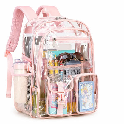 Transparent School Backpack (Organizer Pockets, Laptop Compartment)