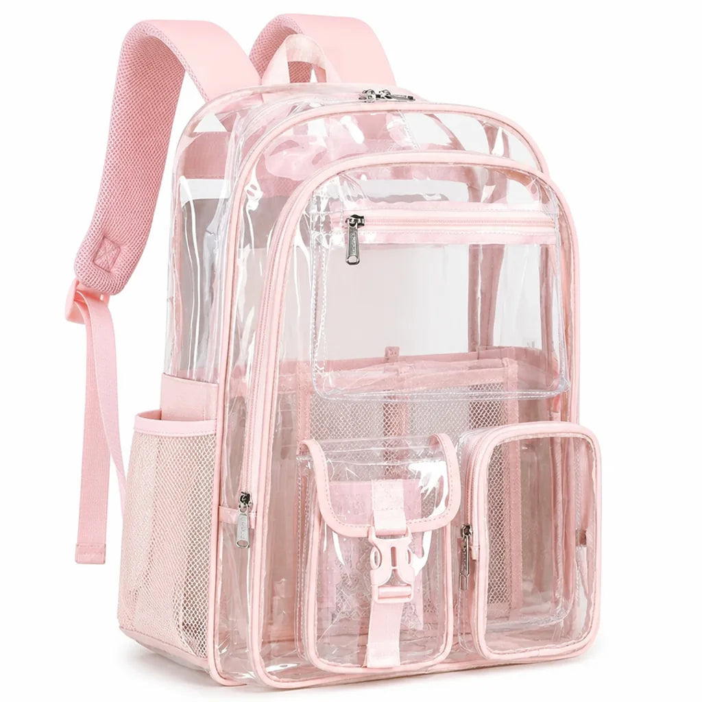Transparent School Backpack (Organizer Pockets, Laptop Compartment)