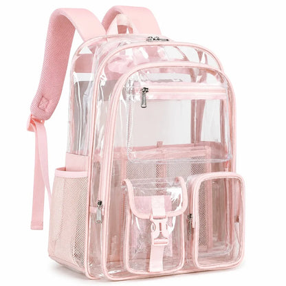 Transparent School Backpack (Organizer Pockets, Laptop Compartment)