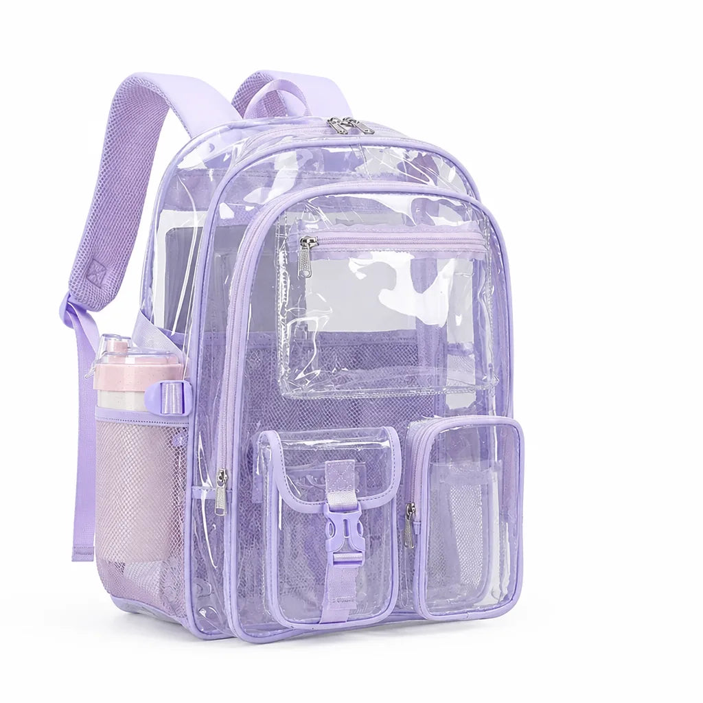 Transparent School Backpack (Organizer Pockets, Laptop Compartment)