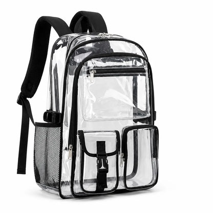 Transparent School Backpack (Organizer Pockets, Laptop Compartment)