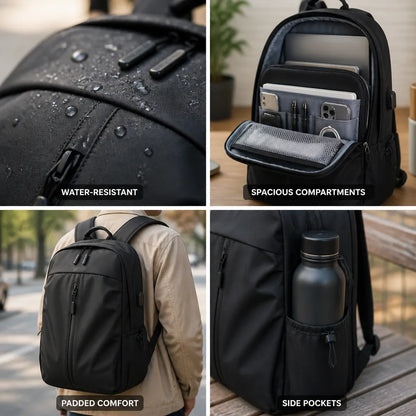 Travel Backpack Water-Resistant Padded Shoulder Straps & Spacious Compartments