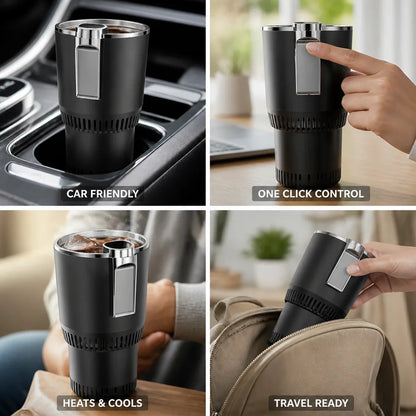Travel Mug Heats & Cools Fits Car Cup Holders