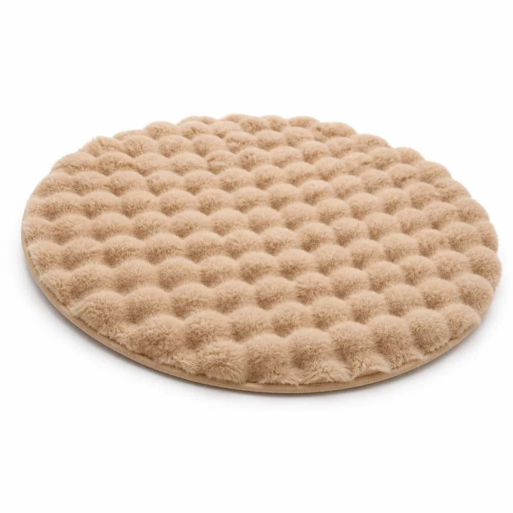 Tufted Polyester Fleece Round Rug (90 cm)