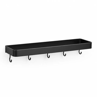 Wall-Mounted Bathroom Rack Black Moisture-Resistant Aluminum