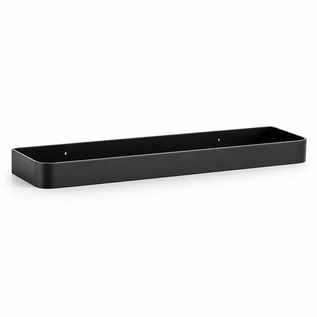 Wall-Mounted Bathroom Rack Black Moisture-Resistant Aluminum