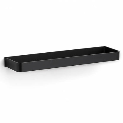 Wall-Mounted Bathroom Rack Black Moisture-Resistant Aluminum