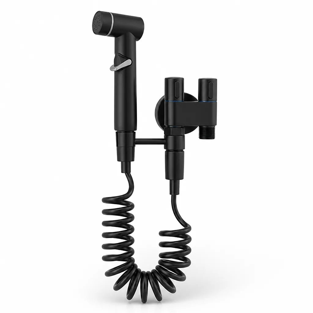 Wall-Mounted Dual-Channel Handheld Bidet Sprayer for Toilet