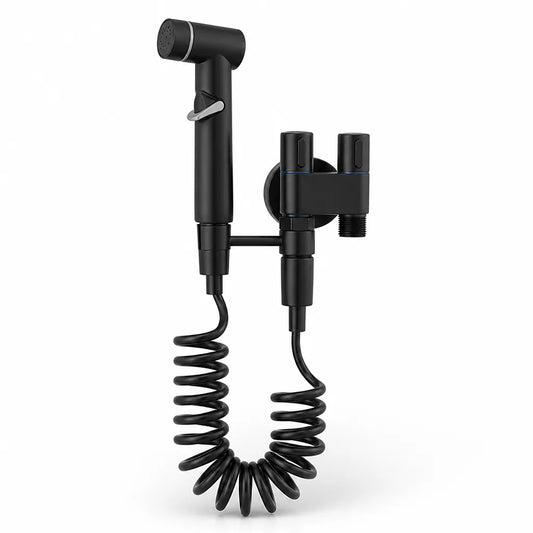 Wall-Mounted Dual-Channel Handheld Bidet Sprayer for Toilet