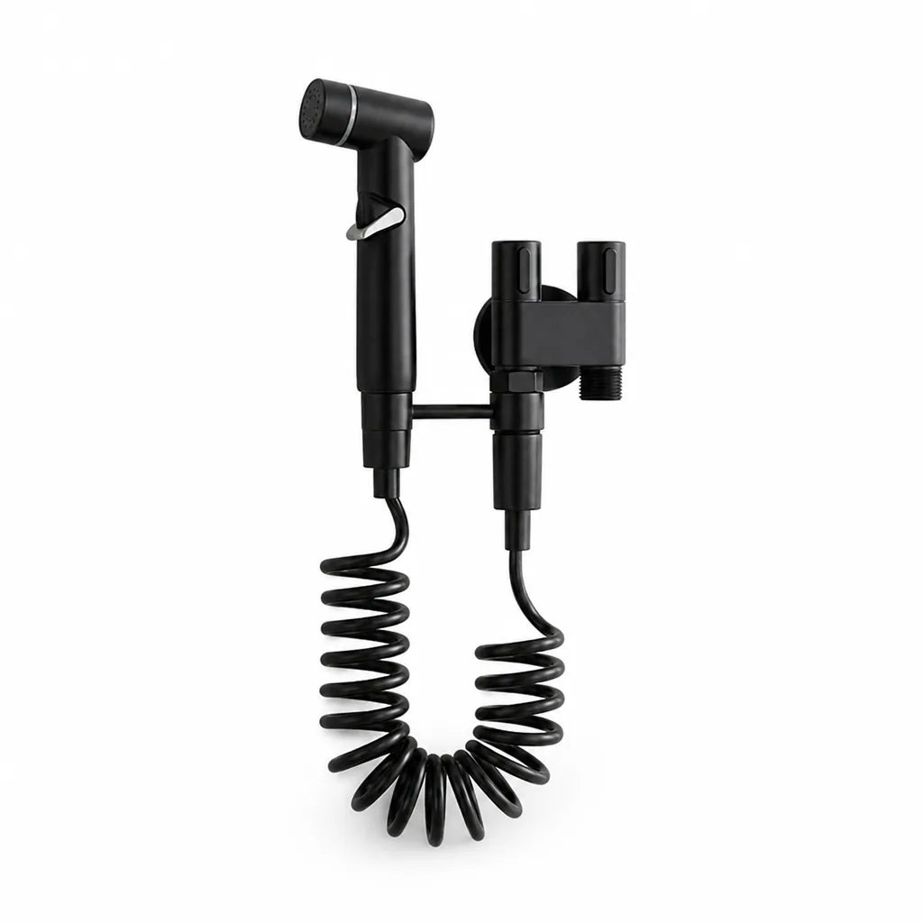 Wall-Mounted Dual-Channel Handheld Bidet Sprayer for Toilet