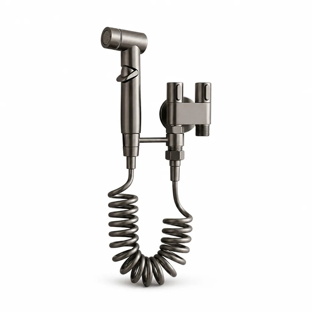 Wall-Mounted Dual-Channel Handheld Bidet Sprayer for Toilet