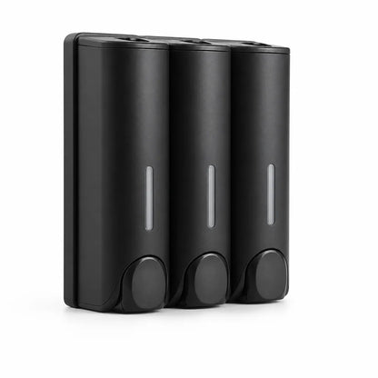 Wall-Mounted Shower Dispenser with Transparent Reservoir (3-Chamber)