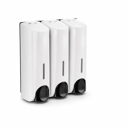 Wall-Mounted Shower Dispenser with Transparent Reservoir (3-Chamber)