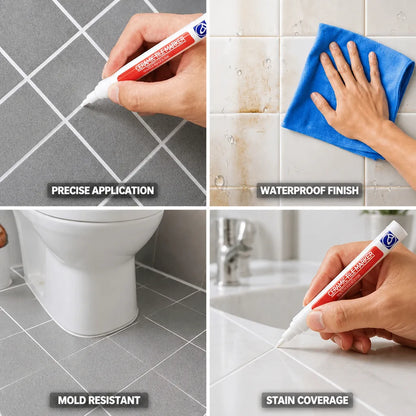 Waterproof & Mold-Resistant Precision Tip Grout Pen
