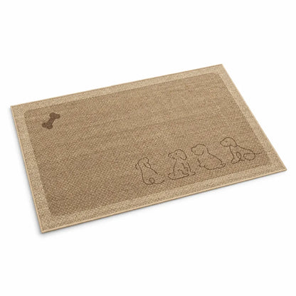 Welcome Mat Cat Print Non-Slip Linen Texture