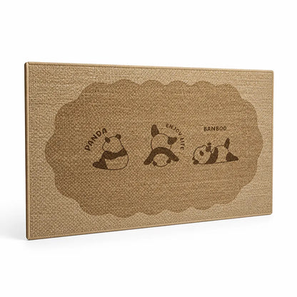 Welcome Mat Cat Print Non-Slip Linen Texture