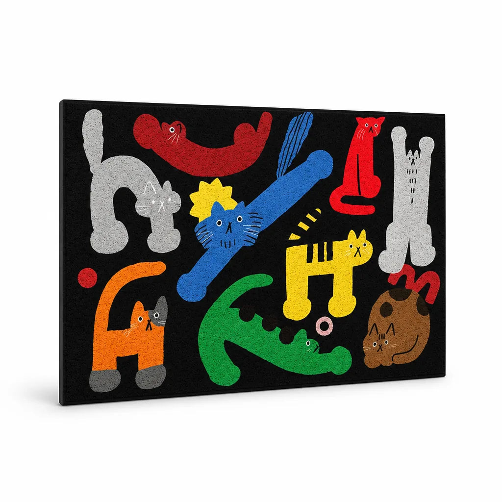 Welcome Mat Playful Illustrated Weather-Resistant & Non-Slip Backing
