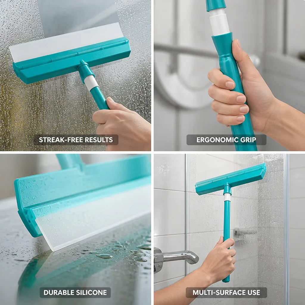 Window & Mirror Squeegee Streak-Free Recycled Silicone Ergonomic Grip