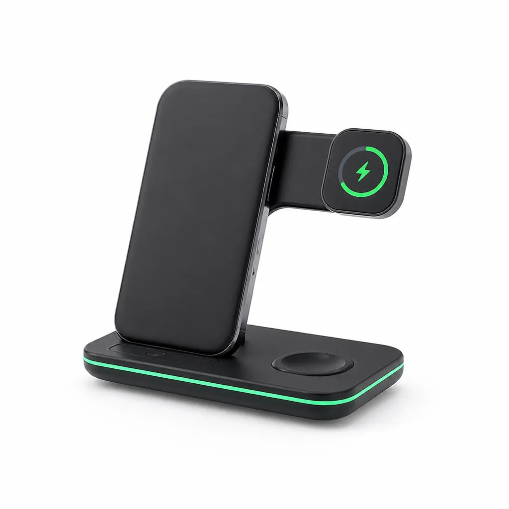 Wireless Charging Station 3-in-1 Phone Watch & Earbuds