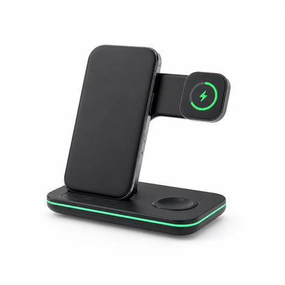 Wireless Charging Station 3-in-1 Phone Watch & Earbuds