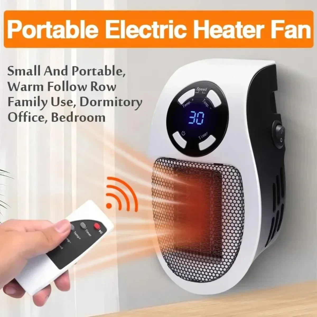 Compact Electric Heater with Safety Features for Personal Spaces