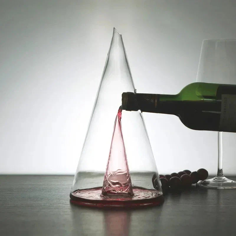 Elegant Pyramid Wine Decanter with Precision Spout - 25.3oz